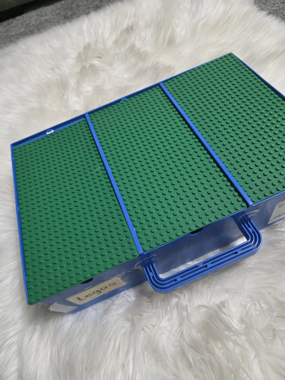 Blue Vintage Lego Storage Box with Misc Legos